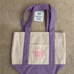 Trader Joe’s mini pastel purple tote bag